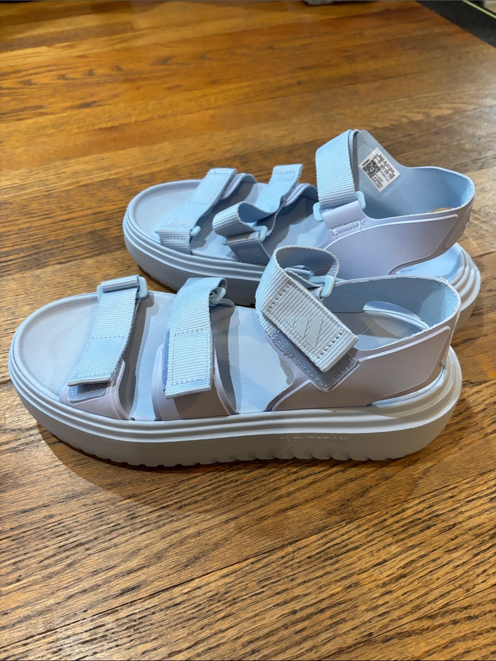adidas Light Blue Strappy Platform Sandals